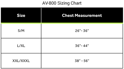 AV-800 Sizing Chart