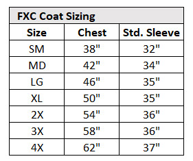 FXC Coat Sizing