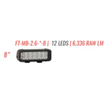 FireTech FT-MB-2.6-F-B Light Mini Brow DS Light 8" 6 LED Flood Black