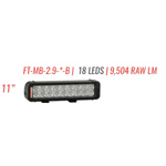 FireTech FT-MB-2.9-FT-B Light Mini Brow DS Light 11" 9 LED Spot and
