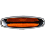 Maxxima M30332Y 2" x 6" LED Clearance Marker Amber Chrome Bezel P2 - IN STOCK - ON SALE