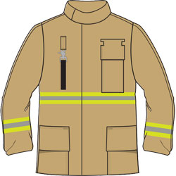 FireDex Wildland Fire Jackets, NFPA - Deluxe, Nomex, Tan