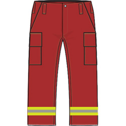 FireDex Wildland Fire Pants, NFPA - Deluxe, Cotton, Red