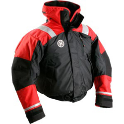 FirstWatch AB-1100-XXXL Flotation Bomber Jackets Black and Red Non-A