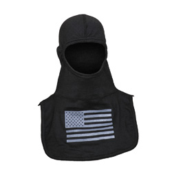 Majestic Grey American Flag on Black hood NFPA Hood PAC II