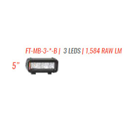 FireTech FT-MB-3-F-B Light Mini Brow Light 5" 3 LED Flood Black