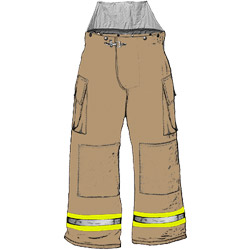 FireDex FXC 32X Chieftain Turnout Pants NFPA - Deluxe - Nomex - Tan