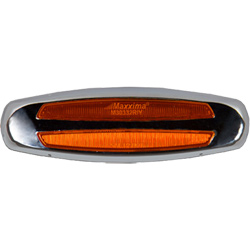 Maxxima M30332Y 2" x 6" LED Clearance Marker Amber Chrome Bezel P2 - IN STOCK - ON SALE