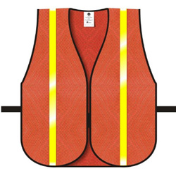 Dicke V20 General Purpose Safety Vest, Mesh Orange 3/4" Lime Hi Glo