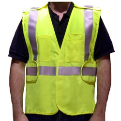 Dicke VFR3200 Flame Resistant Vests Modacrylic Class 2, Lime Solid
