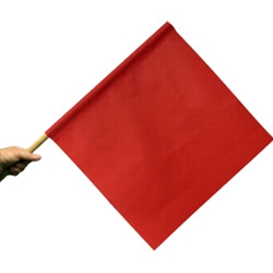 Dicke 2024-18 Red Warning Flags, 18" Red Vinyl Flag w/24" Wood Staf