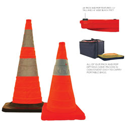 Pop-Up Flashing Lighted Safety Cones by Cortina